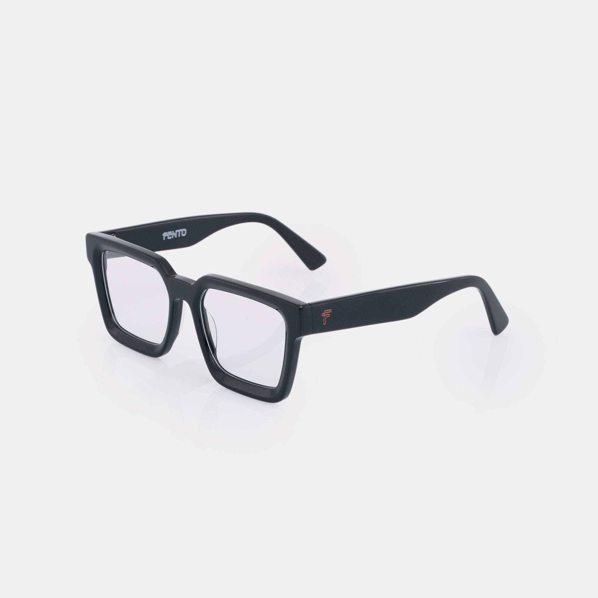 Fento Bilbao in black – unisex acetate eyeglasses with timeless design.